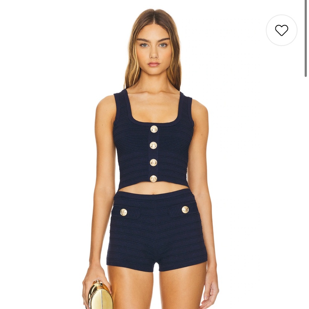Retrofete Metallic Navy Mini Short Set - Picture 2 of 8